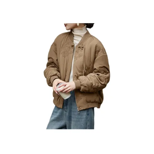 XWI Хлопковый пуховик женский оливково-зеленый