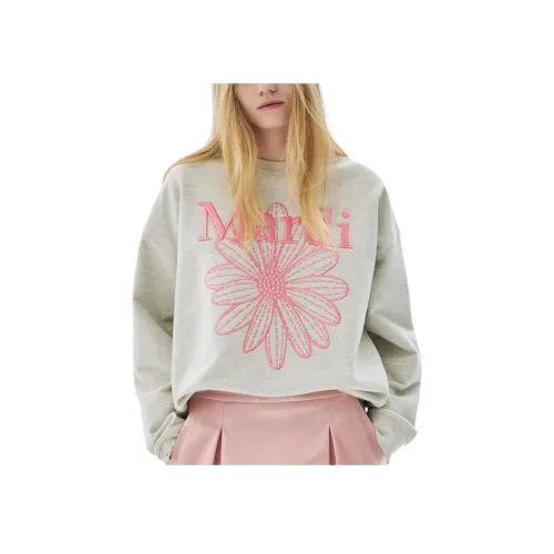 MARDI MERCREDI SS25 Свитшот FLOWERMARDI NEEDLEWORK_Овсянка Пион Свитшот Корейский стиль Женские Oats Пион