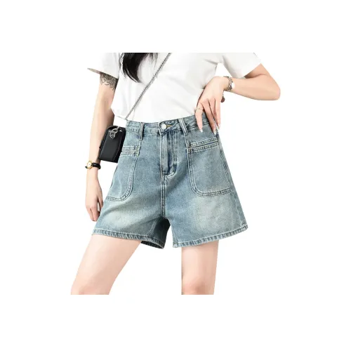 Снупи Винтажные синие Женские джинсовые шорты