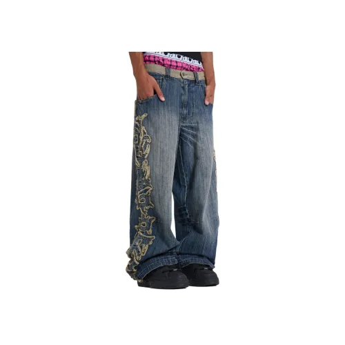 Jaded London Аппликация NEO Colossus Джинсы Мужские Синие