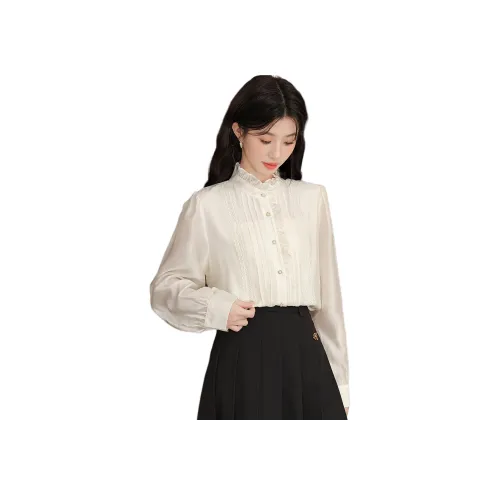 Wbwq Рубашка Женская Абрикосовая Белая