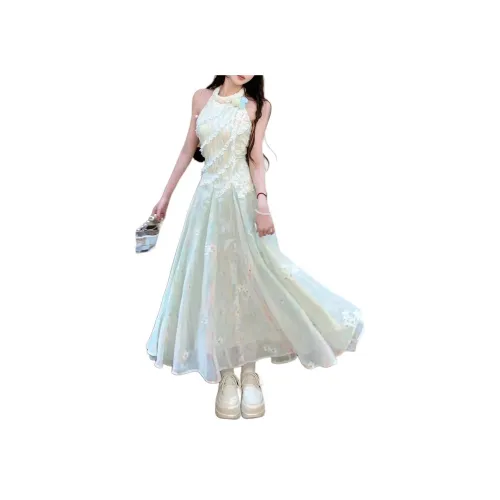 Flowers in water Без рукавов Платье Женское