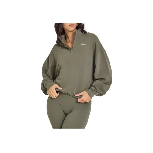 ONER ACTIVE MID Вес 1 4 Zip Толстовка Женская Зеленая
