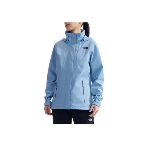THE NORTH FACE SS24 Водонепроницаемый Ветрозащитный And Дышащий Ветровка Женские Прохладный Бледно-Синий