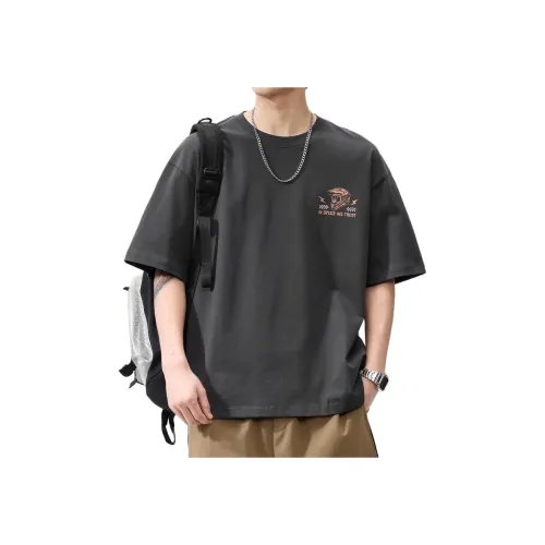 YINLANGSHIJIA Рубашка Мужская Темно-Серый