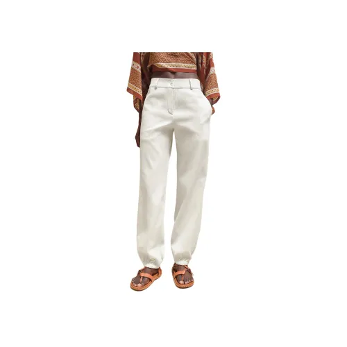 HERMES SS24 Повседневные брюки Женские Пена Белый