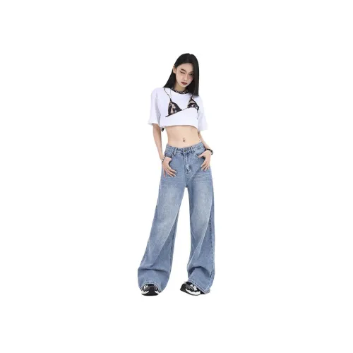 SONGS ALONG Синие Женские Джинсы