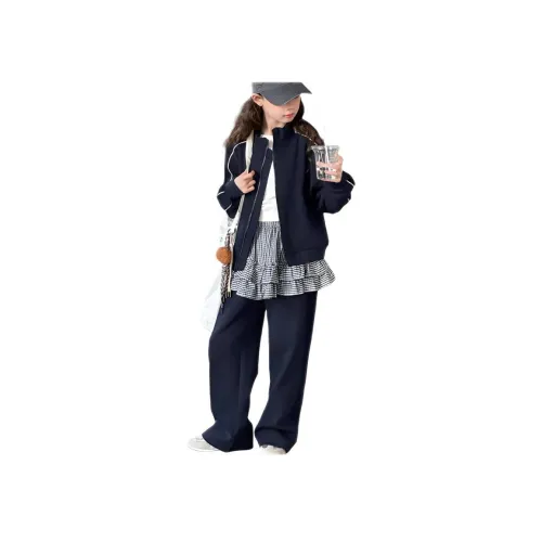 GOYN Топ Брюки Двухкомпонентный Комплект + Клетчатая Юбка Школьная Повседневная Спортивная Одежда