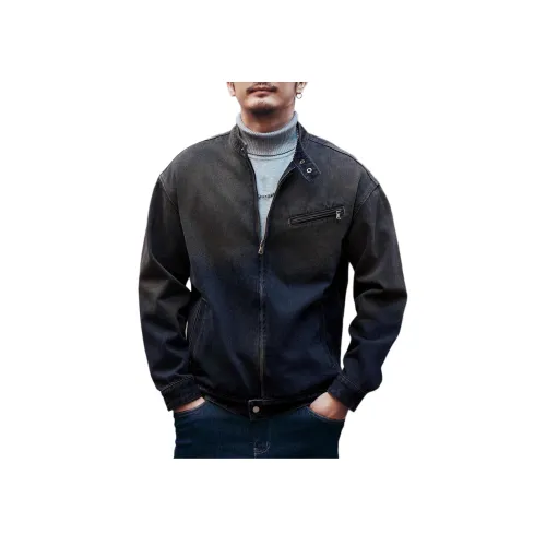 GELANLU Denim Jacket Men's Blue