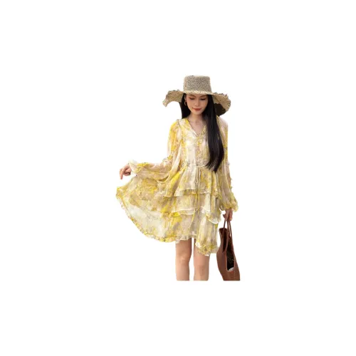 AURORA MUSE Длинное платье с длинными рукавами женское