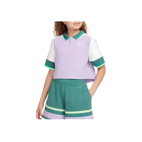 Nike T-рубашка Sportswear Гортензия Фиолетовый белый Детская