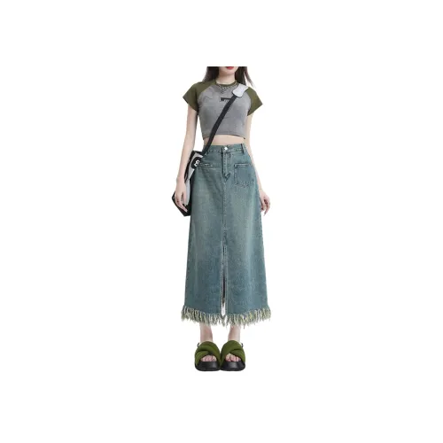 YINLEI Деним Длинная Юбка Женская