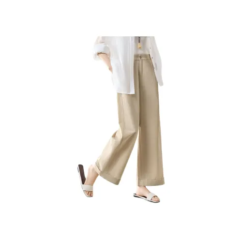 Mo Han Yi Mei Повседневные брюки Женские Светлый хаки