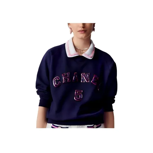 CHANEL Морской синий Женские Свитшоты