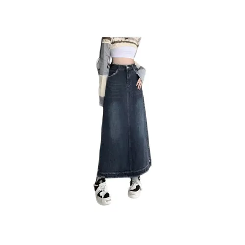 Genius Pooh Denim Long Skirt Women's
