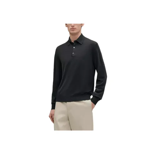 HERMES Мужская поло темно-зеленого цвета