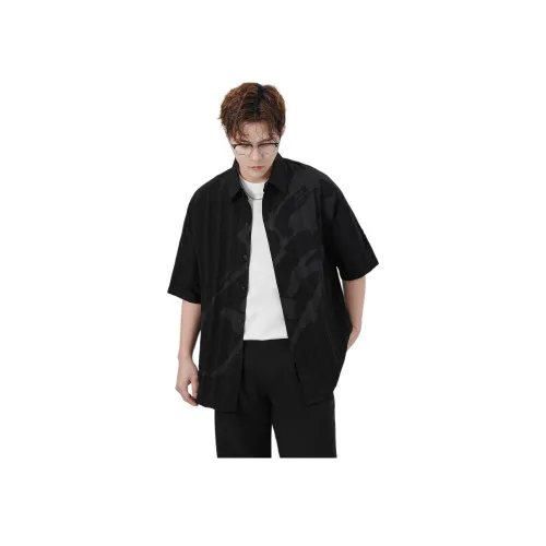 ERBAXIANSHENG Черная унисекс рубашка