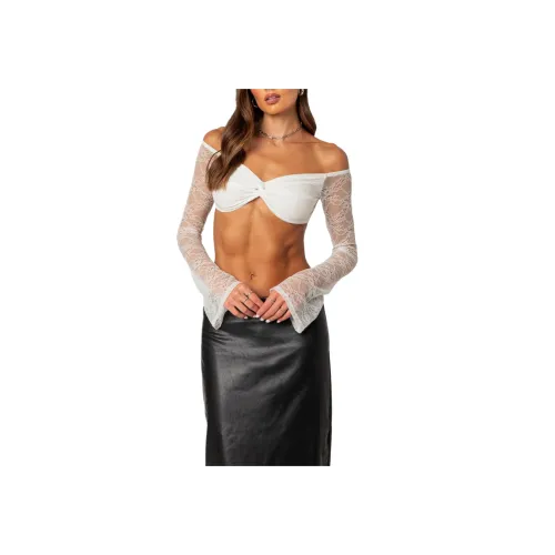 Edikted Sainty Прозрачный Кружево КРОП ТОП КРОП ТОП Женский