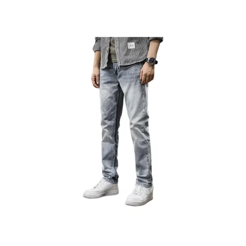 SLLAVIF Синий Мужской Джинсы