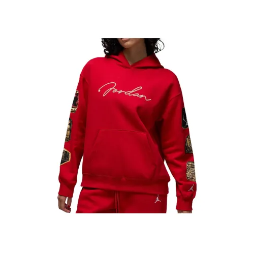 Jordan Brooklyn Fleece Свитшот Женский Спортивный Красный Белый