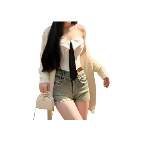 7 SEVFUN Джинсовые шорты Женские Желтый Грязь