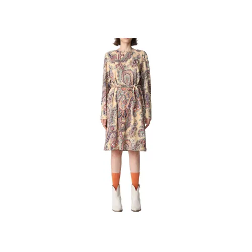 ETRO Многоцветные Женские Длинные Платья с Рукавами