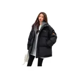 Черный хлопковый пуховик