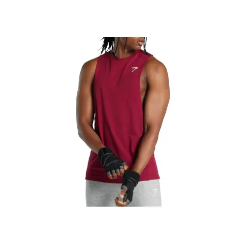 GYMSHARK Мужские майки бордового цвета