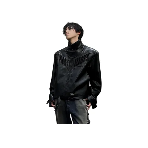 COMOWA Черный с съемным логотипом унисекс кожаные куртки