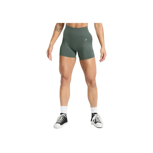 GYMSHARK Спортивные шорты Женские Каменный серый Циановый Товар Циановый