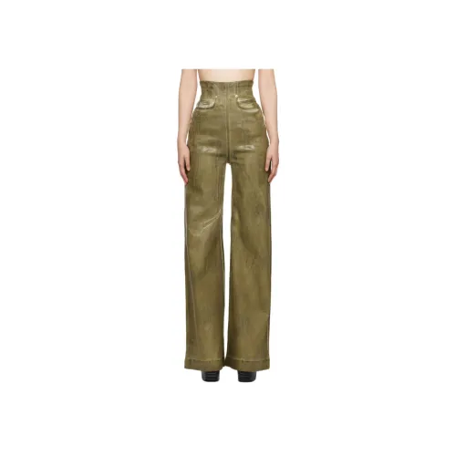 RICK OWENS Зеленые Женские Джинсы