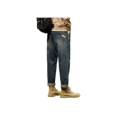 YASHENQISHI FE_0060 Ностальгический синий Мужские Джинсы