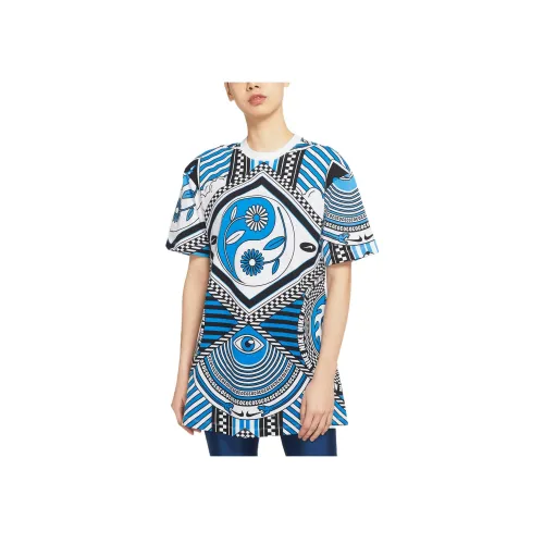 NIKE Blue Женские Короткие Платья с Рукавами