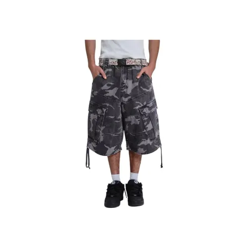 Jaded London Выстиранный Черный Cadet CAMO Baggy Shorts Повседневные шорты Мужские