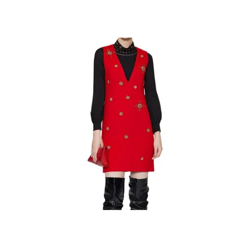 Badgley Mischka Без рукавов Платье Женское Красное