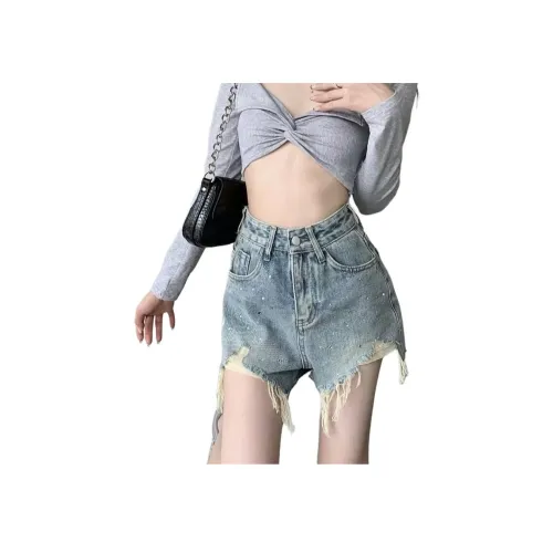 OMOIDAS Синие Женские Джинсовые Шорты