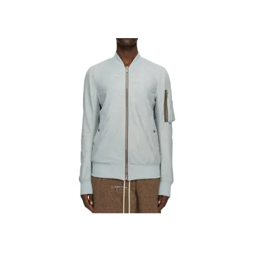 RICK OWENS совместный бренд RO FW24 кожаная куртка мужская светло-синяя