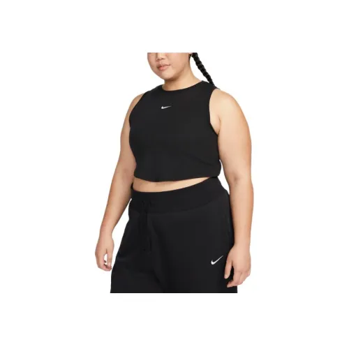 nike Sportswear Женские TIGHT Cropped Mini Rib Tank Топ Sport жилет Женские Черный