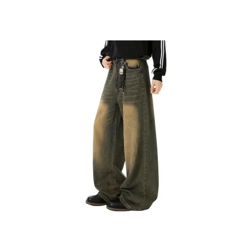 KAIZZGAO Винтажные синие мужские джинсы