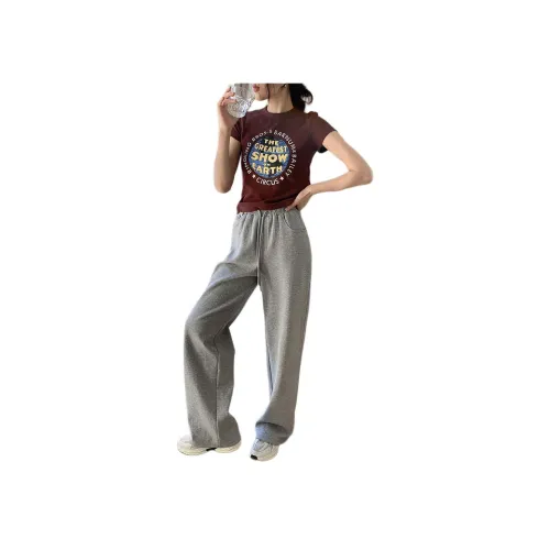 NANING9 Повседневные брюки Женские Фотиния Серый