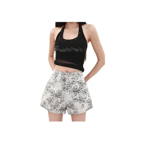 Джинсовые шорты для женщин серого цвета Mm