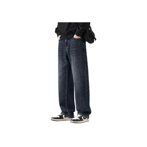 MR.MUDI Джинсы унисекс голубо-серого цвета