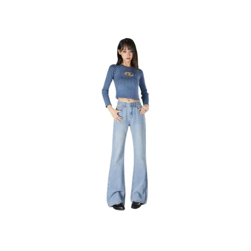 ZXBY Blue Women's Jeans ZXBY Синий Женские Джинсы