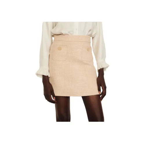 Sandro Повседневные короткие юбки Женские Бежево-желтые