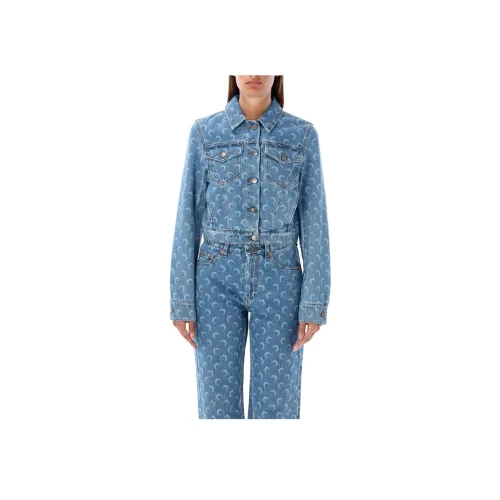 Marine Serre Denim Jacket Women's Blue