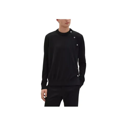 HERMES Мужские черные свитеры