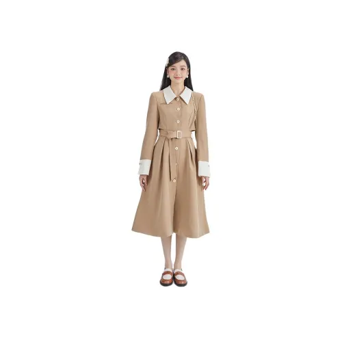 DEAR DEER PUFF Тренчкот Женский Кофейный