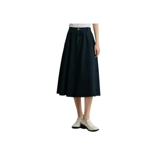 Fragment SS24 Повседневный Длинный Юбка Женская Темно-Синий