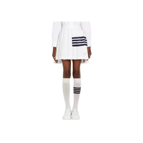 THOM BROWNE Белая Женская Повседневная Короткая Юбка