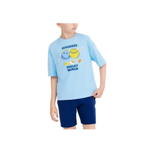 Skechers Kids x SmileyWorld T-Shirt Небесно-голубой 016M Подростки